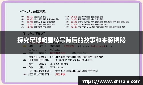 探究足球明星绰号背后的故事和来源揭秘